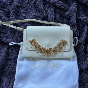Chloé White Drew Bijou Calfskin Crossbody Clutch Bag